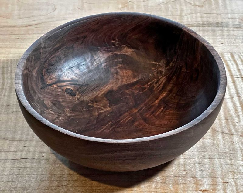 Large Stunning Figured Walnut Bowl