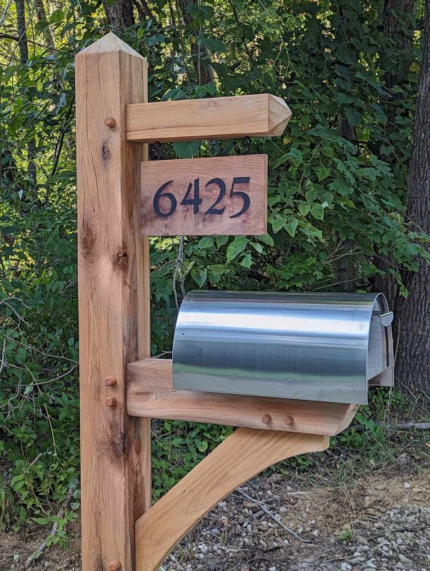 Post Oak Mailbox Post